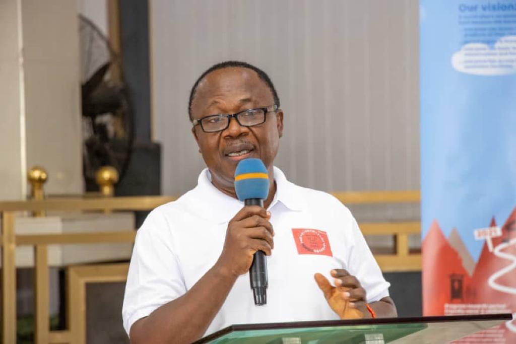Kweku Quansah, Deputy Director, Ministry of Sanitation and Water Resources, speaking at this year’s menstrual Health day in Ejisu.